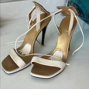 Elegant Gold and Cream Women's Heels